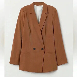 H&M Double-Breasted Jacket Brown Sz 2